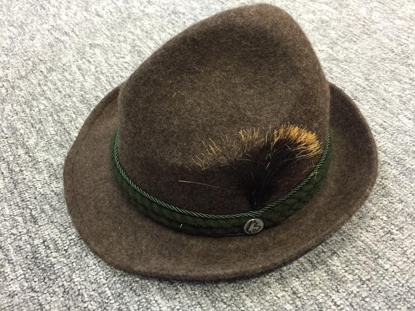 Traditional personalized fedora hat with beard, hiking hat, leisure hat, felt hat, Tyrolean hat Austria, Bavarian Oktoberfest wool hat.
