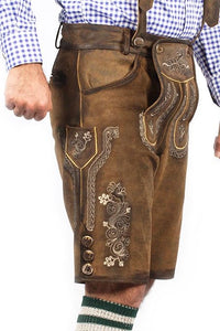 Oktoberfest Men Bavarian Lederhosen Short  | Traditional Authentic German Outfit with Suspenders with