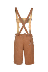 Men's Bavarian Lederhosen Synthetic Leather with Matching Suspenders Shorts