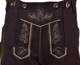 Men's Bavarian Lederhosen Synthetic Leather with Matching Suspenders Shorts