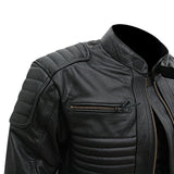 Geniune mens leather motorcycle jacket biker with ce armour