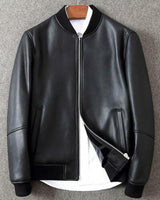 Mens leather jacket Black B3 Flight Sheepskin Shearling Leather jacket