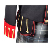 Scottish Men's Doublet Kilt Jacket - Red & Black Military Uniform Doublet for Traditional Highland Wear