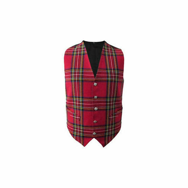 Scottish Men's Formal Tartan Waistcoats / Vests 4 Plaids Fully lined back strap