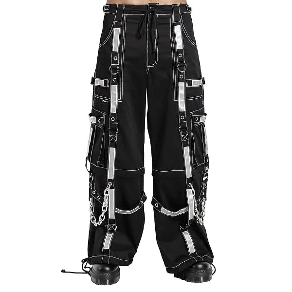 GOTHIC BONDAGE REFLECTIVE MENS PANT ALTERNATIVE TROUSER PANT & SHORTS