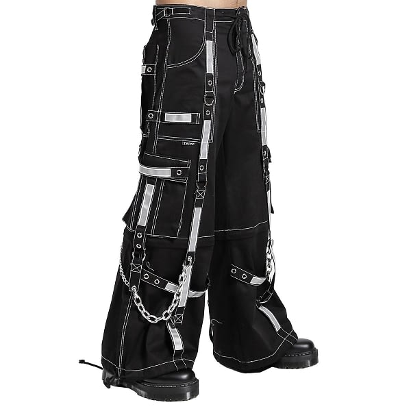 GOTHIC BONDAGE REFLECTIVE MENS PANT ALTERNATIVE TROUSER PANT & SHORTS