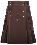 Men's Traditional Fashion Cotton Utility Kilt with Bespoke Stitching