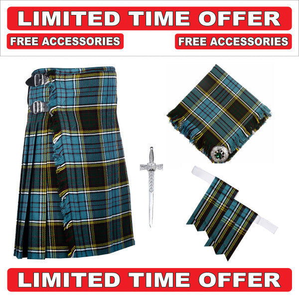 Scottish 8 Yard Anderson Tartan Kilt Package outfit