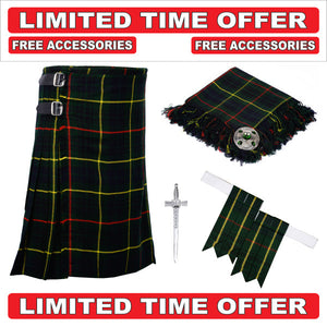 Scottish Men's 8 yard Hunting Stewart Tartan Kilt Package outfit