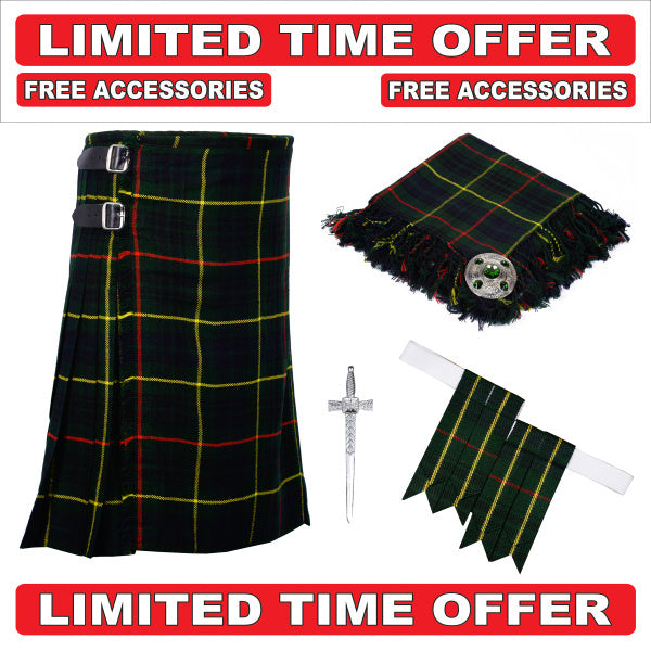 Scottish Men's 8 yard Hunting Stewart Tartan Kilt Package outfit