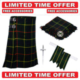 Scottish Men's 8 yard Hunting Stewart Tartan Kilt Package outfit