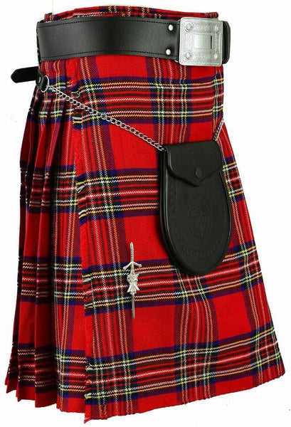 Men's Traditional highland 5 yard royal stewart kilt set outfit