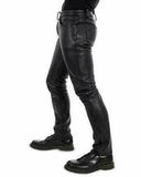 Men's 100% Real Sheepskin Leather Jeans Thigh Fit 501 Style Men's Pants Trouser - Fashions Garb