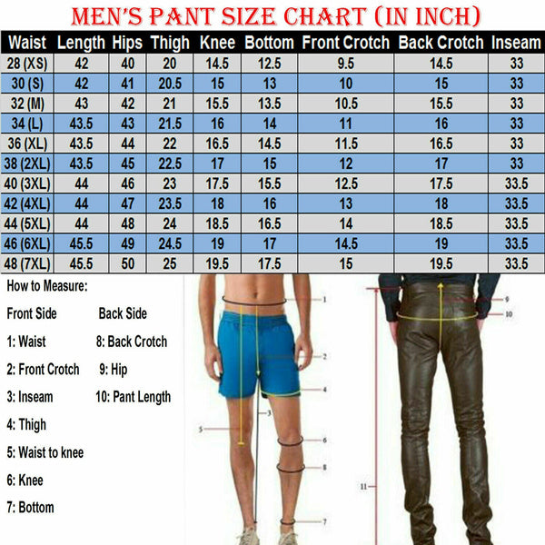 Men's 100% Real Sheepskin Leather Jeans Thigh Fit 501 Style Men's Pants Trouser - Fashions Garb