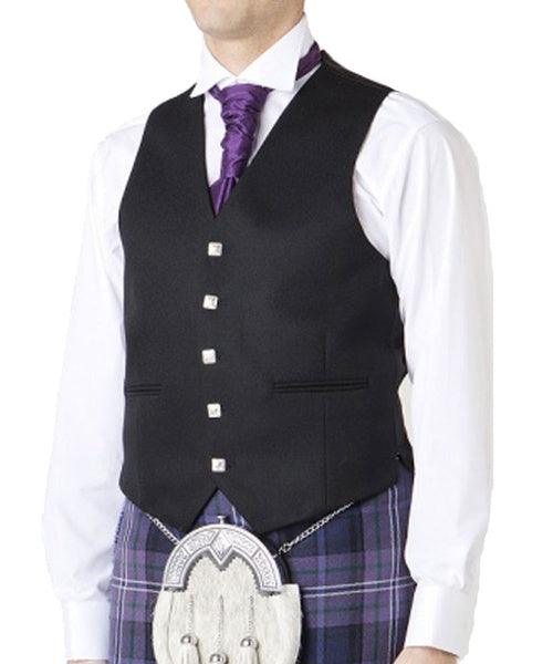 Men's Argyle Kilt Vest Five Button Prince Charlie Wedding