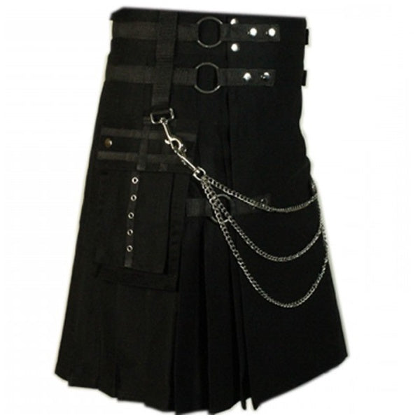 Men's Gothic Fashion Utility Kilt For Men