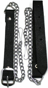 Black Leather Scottish Kilt Sporran with chain Belt