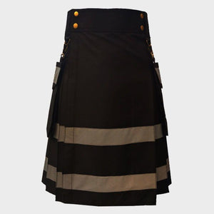 New firefighter Black Men's Scottish Utility Kilt