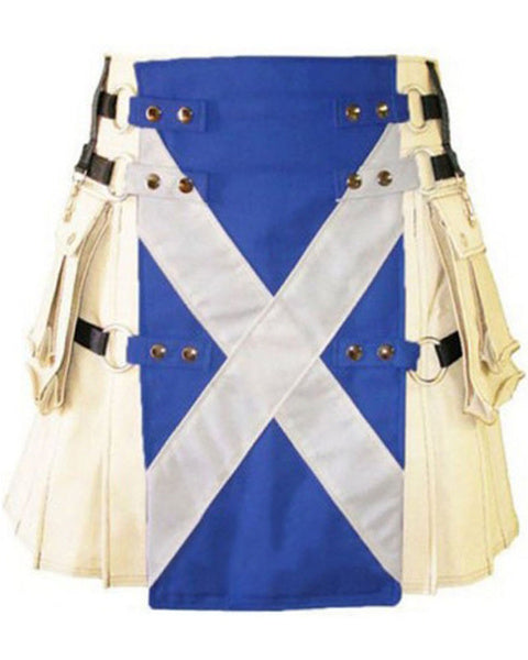Scottish Flag Utility Kilt For Mens