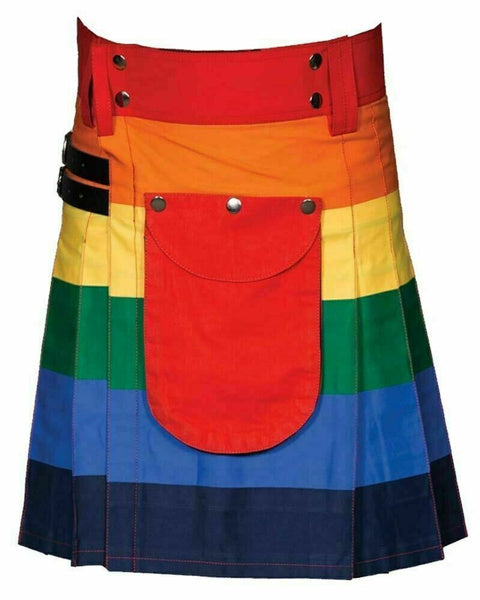 New Pride Utility Kilt Scottish Rainbow Hybrid Kilts / Fashion kilt for men - Fashions Garb