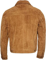 Men's Casual Brown Real Leather Shirt