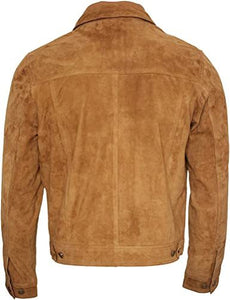 Men's Casual Brown Real Leather Shirt