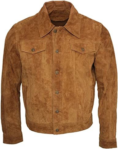 Men's Casual Brown Real Leather Shirt