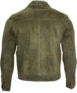  Real Blue Leather Fashion Jacket