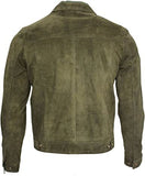  Real Blue Leather Fashion Jacket