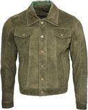  Real Blue Leather Fashion Jacket
