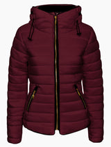 Women's Quilted Padded Puffer Jacket Ladies Bubble  Hoody Coat