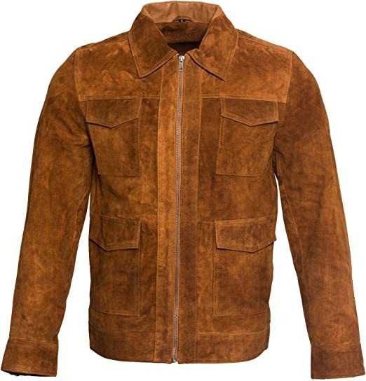 Men's Safari Tan Suede Leather Retro Jacket
