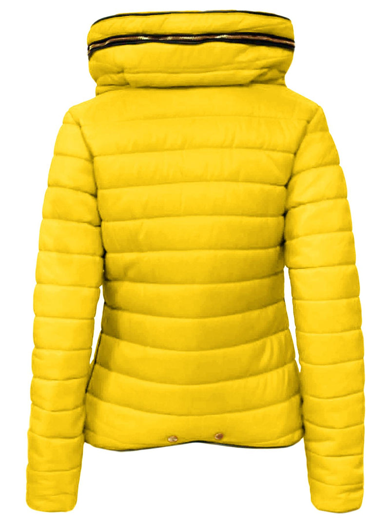 Women's Quilted Padded Puffer Jacket Ladies Bubble  Hoody Coat