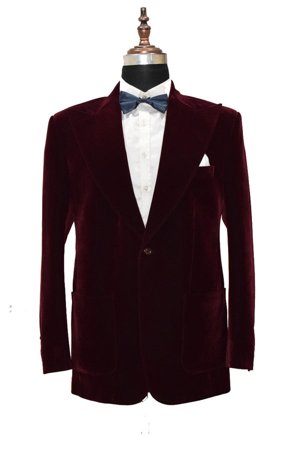 Men Burgundy Smoking Jacket Elegant Luxury Stylish velvet jacket