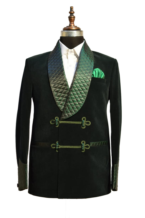Men's Green Smoking Jacket Elegant Stylish Party Wear coat