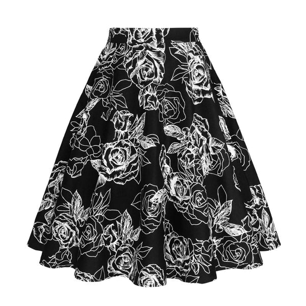 Women Flower Print Elegant Skirt