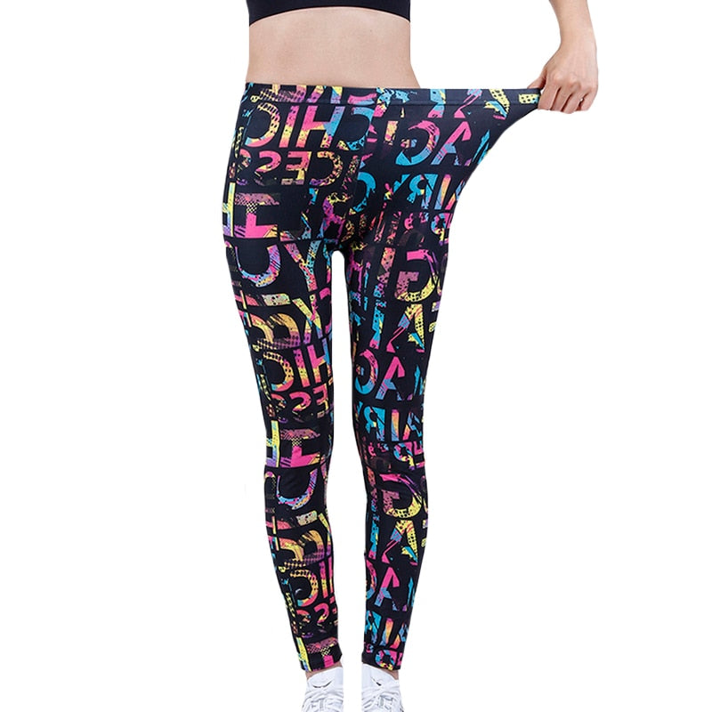 Print Leggings For Women Elastic Design Vintage Leggings