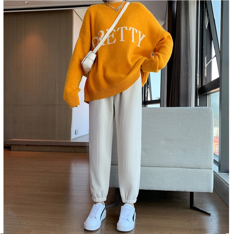 Women Warm Winter Pants Female Korean Style pants – Fashions Garb