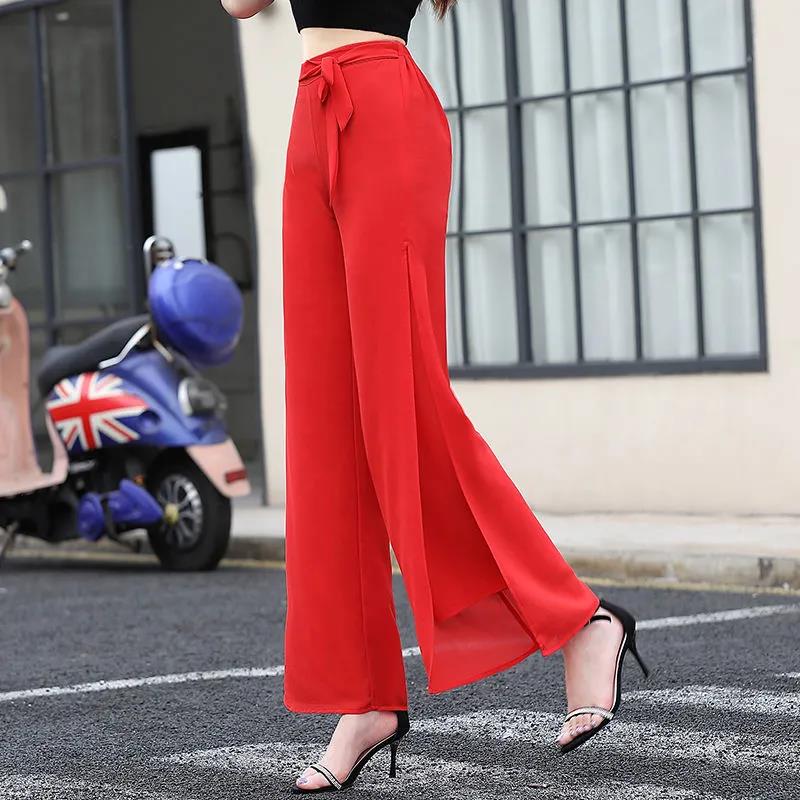  Women Spring Summer Loose Double-Layer Thin Pants Female