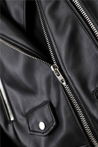 Spring and Autumn  New faux leather  jacket with belt women