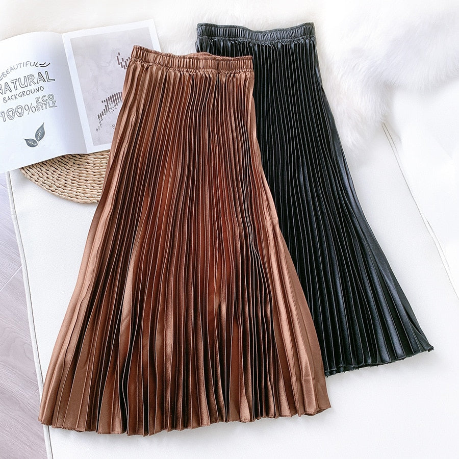 High Waist Pleated Skirt 