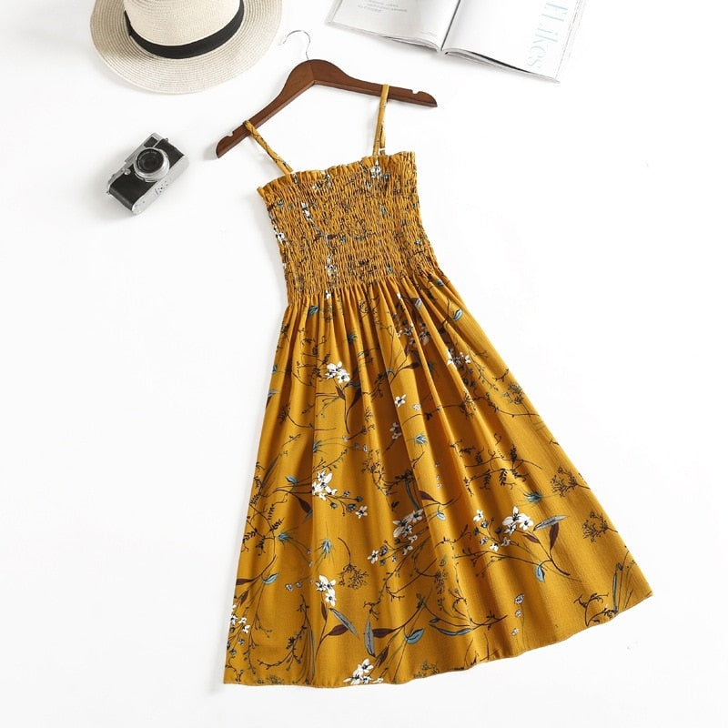 Summer Strapless Pleated Women Chiffon Dresses Female High Waist