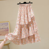 Half-length skirt new summer floral A-Line Skirt