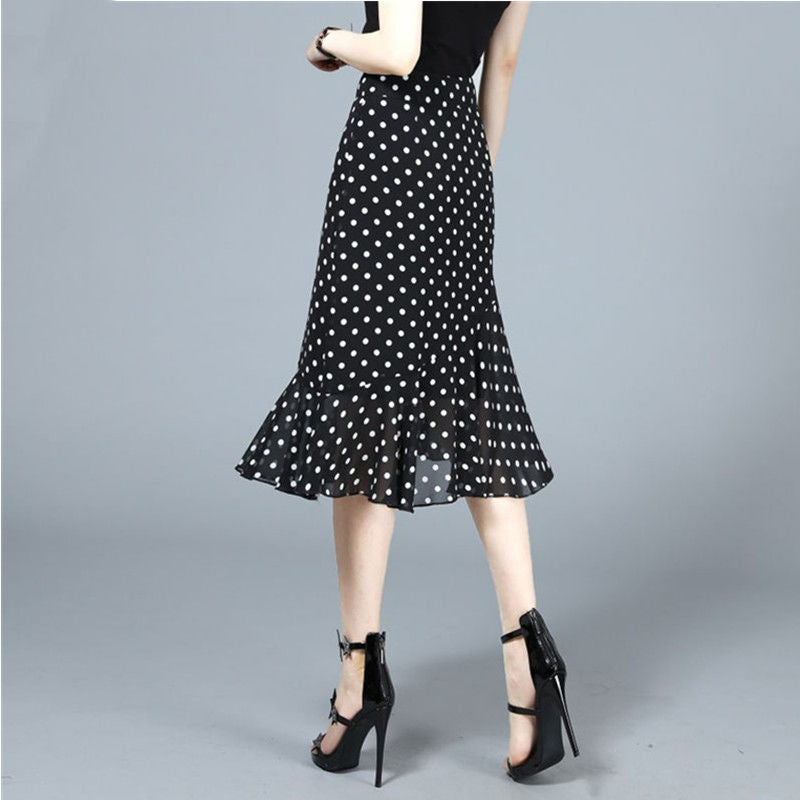 Chiffon Floral Skirt  Summer High Waist  A- line Skirt Woman Skirts