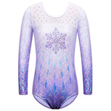 Long Sleeve Mesh Patchwork Leotards for Girls Toddler Kids Diamond Gymnastics Jumpsuit