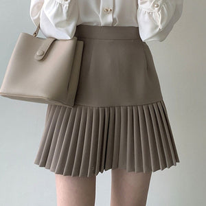 High Waist Hip Pleated Fashionable Office Lady