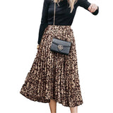 Women Size Skirt Mid-Length Pleated Skirt 