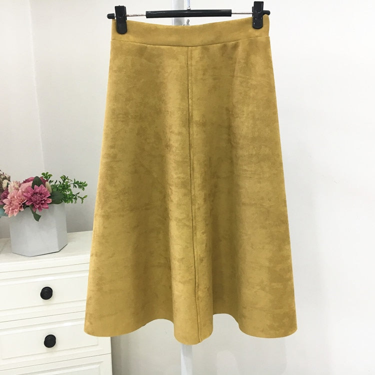  Flare Fashion High Waist Midi Skirt