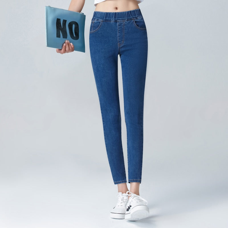  Women black blue pocket mom Jeans