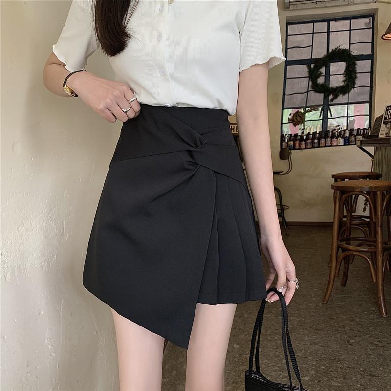 Mini Skirts Women  Leisure Pleated High Waist Skirt